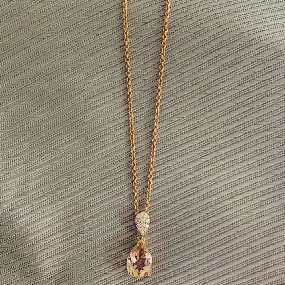 Morganite and Diamond 14kt Rose Gold
Necklace/ Costco Fine Jewelry